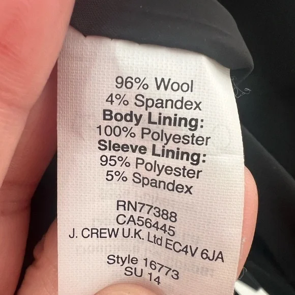 J.Crew 1035 Bi Stretch Wool Black Blazer (Size 6P) - Picture 9 of 14